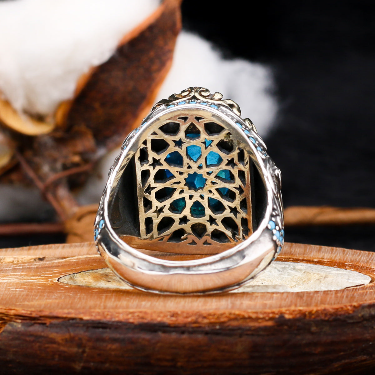 Blauer Zirkon Ring, personalisierter Buchstabenring