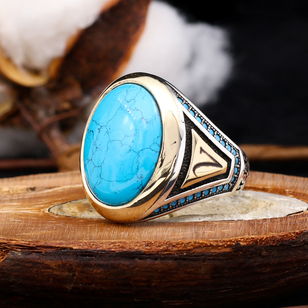 Personalized Turquoise Stone Ring