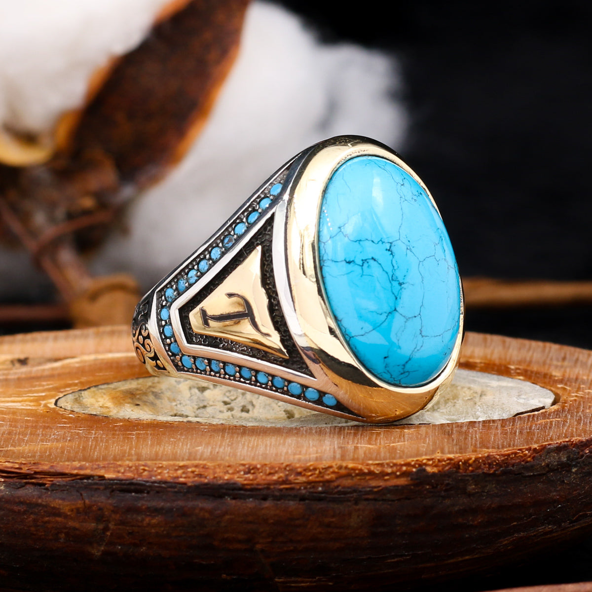 Personalized Turquoise Stone Ring