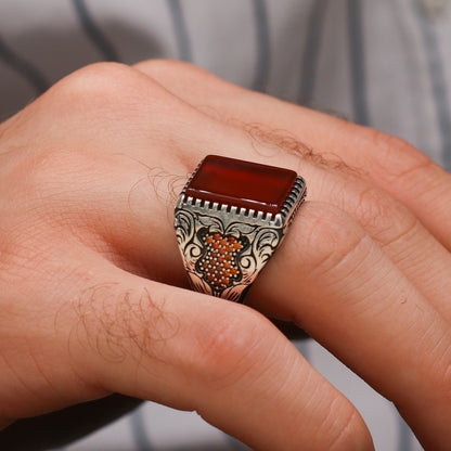 Square Agate Stone Ring