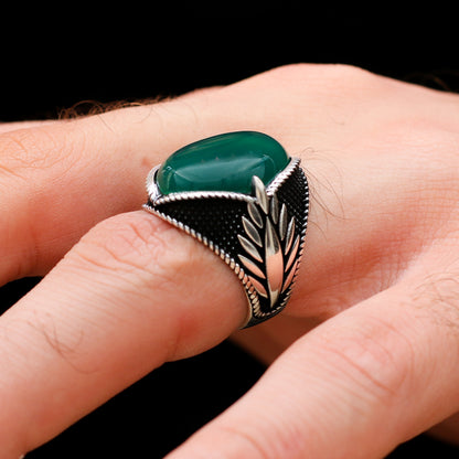 Leaf Design Men's Ring