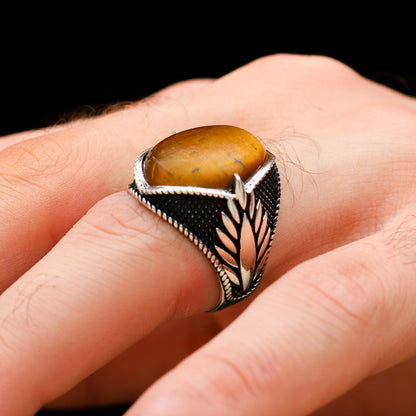 Leaf Design Men's Ring