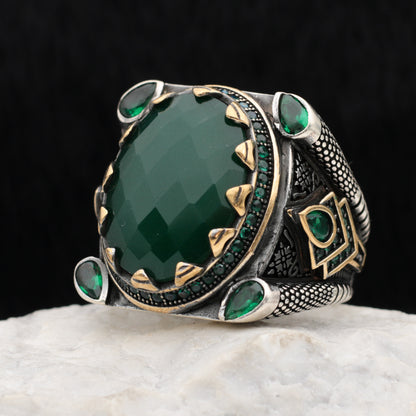 Bague en pierre de zircone verte