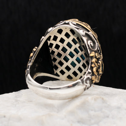 Blauer Zirkon Ring, 925K Sterling Silber