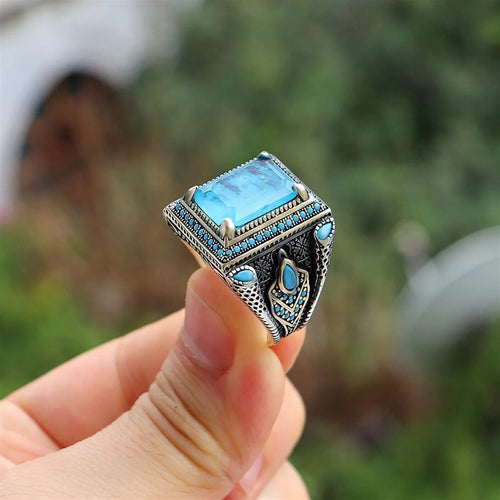 Paraiba Stone Men's Ring